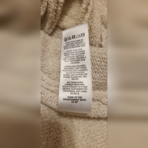 ASOS Cream Cinch Front Bell Sleeve Cropped Sweater - Picture 5 of 5